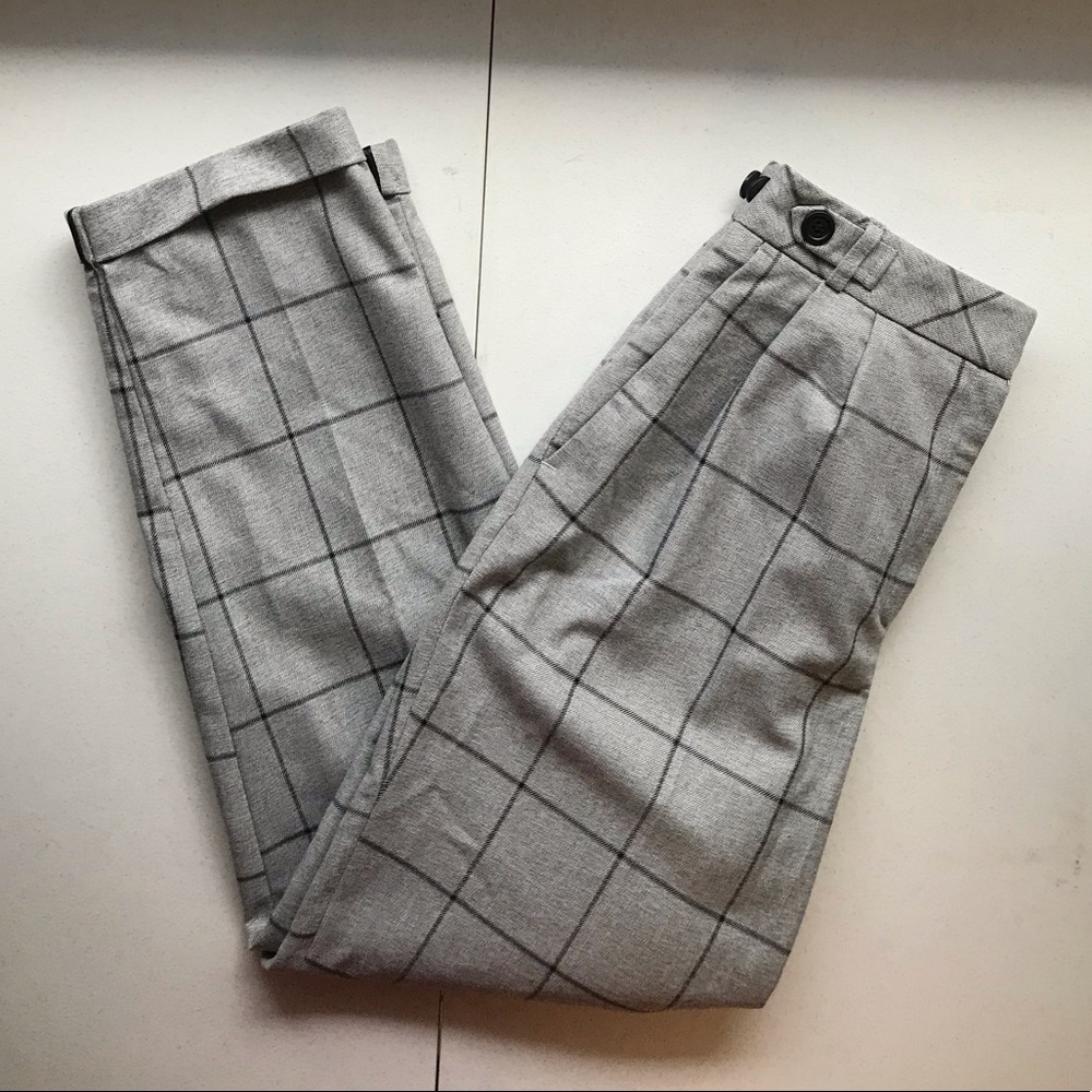 Topshop windowpane patterned crop pants